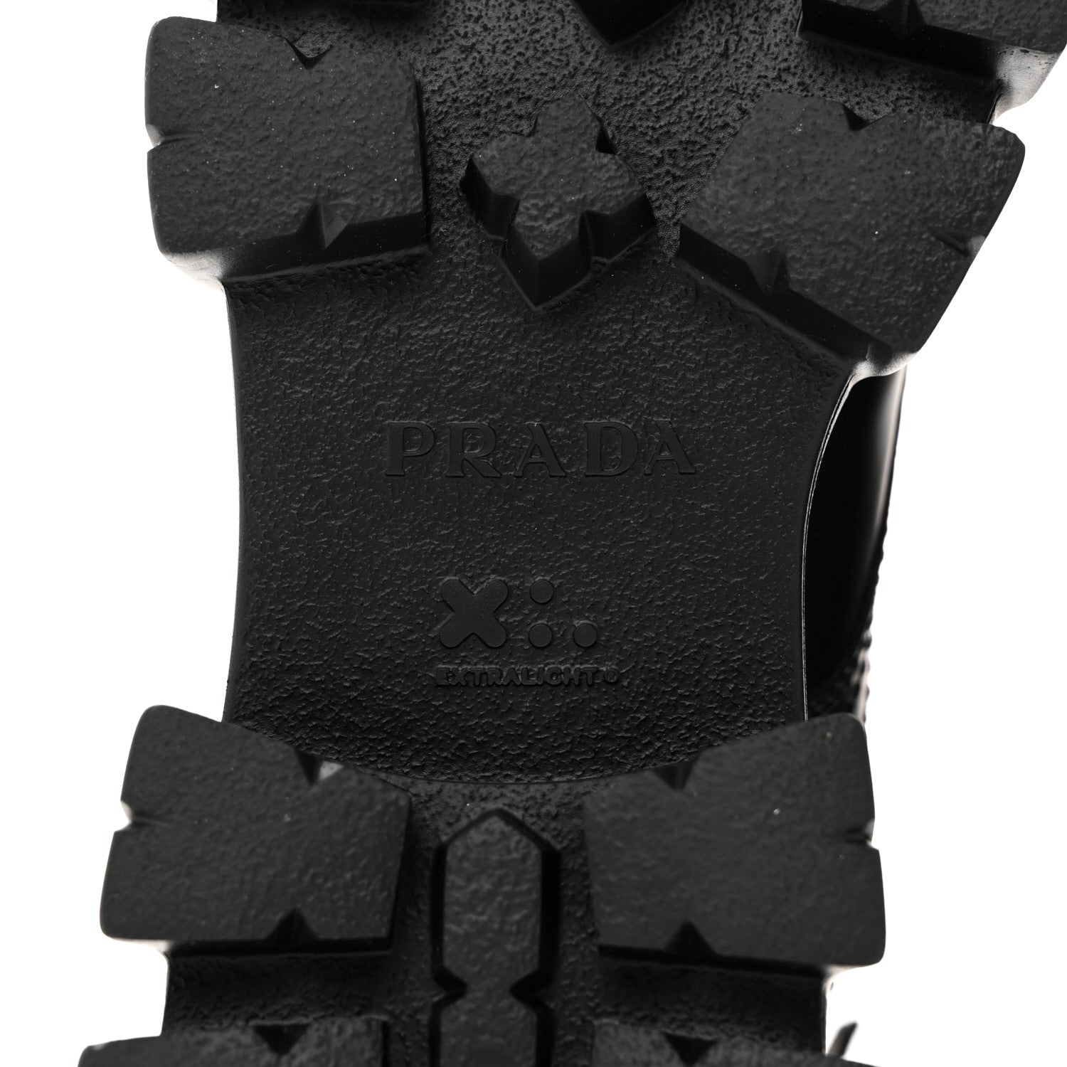 Prada Spazzolato Rois Re-Nylon Metal Triangle Logo Mens Monolith Pouch Pocket 60mm Combat Boots 8 Black 7 of 10