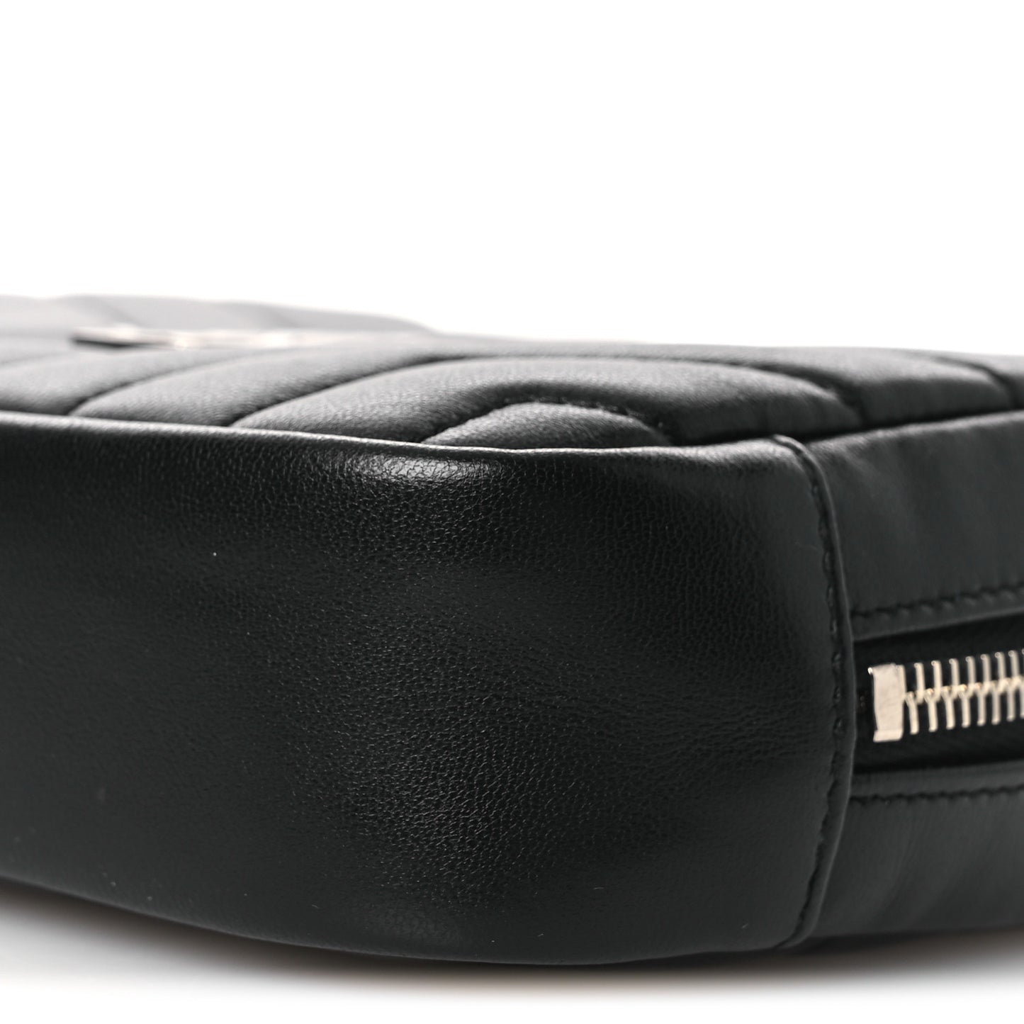 Lambskin Y Quilted Monogram Loulou Cosmetic Case Black