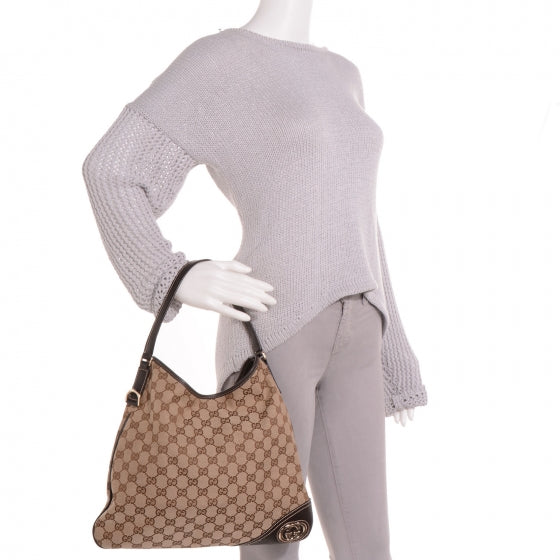Monogram GG New Britt Medium Hobo Brown