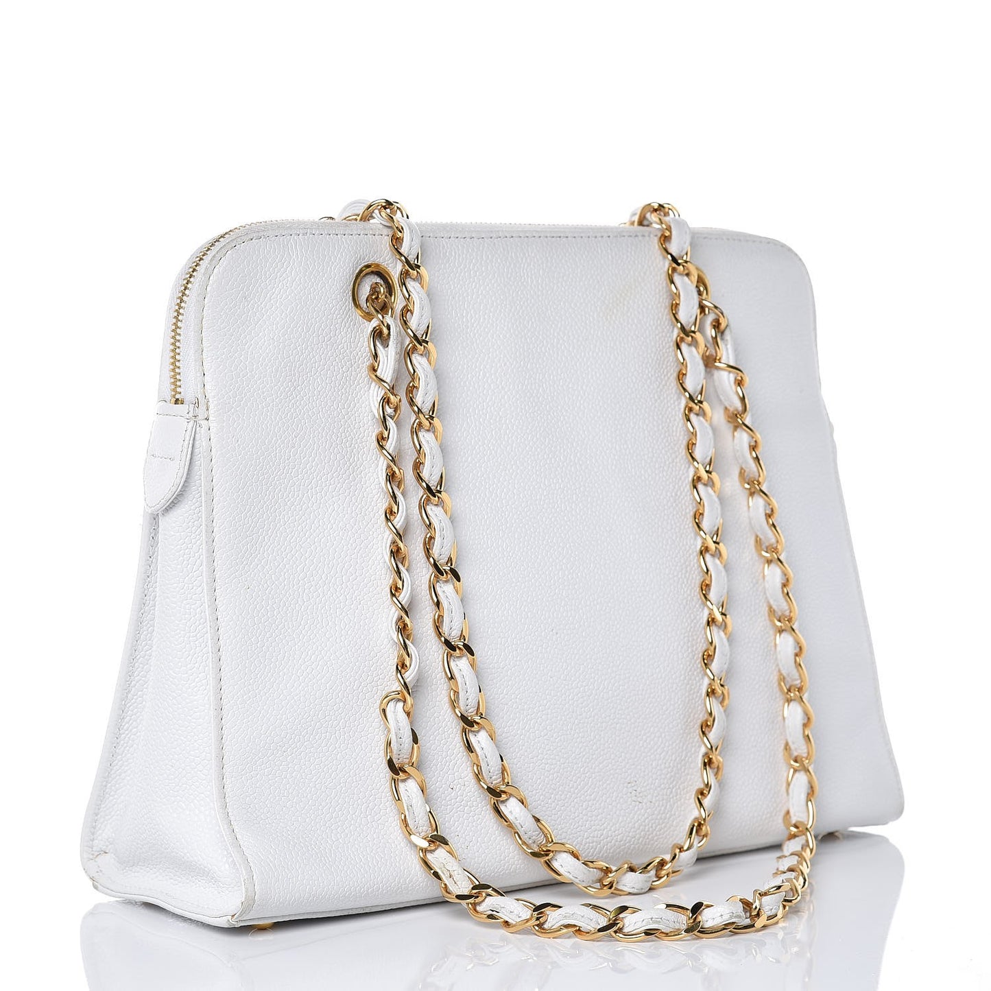 Caviar CC Shoulder Bag White