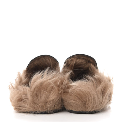 Gucci Calfskin Fur Flower Embroidered Princetown Slippers 41 Black 6 of 9