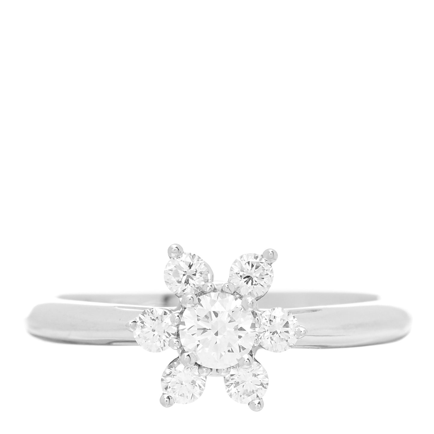 Platinum Diamond Flower Ring 53 6.5