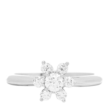 Tiffany Platinum Diamond Flower Ring 53 6.5 1 of 5