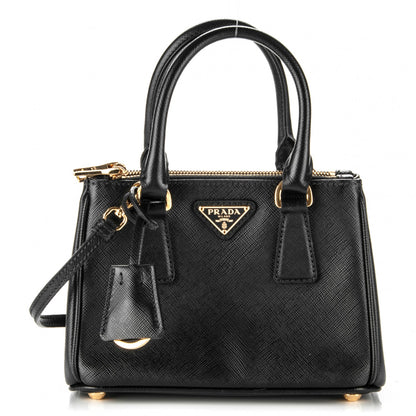 Prada Saffiano Lux Mini Galleria Double Zip Tote Black 1 of 6