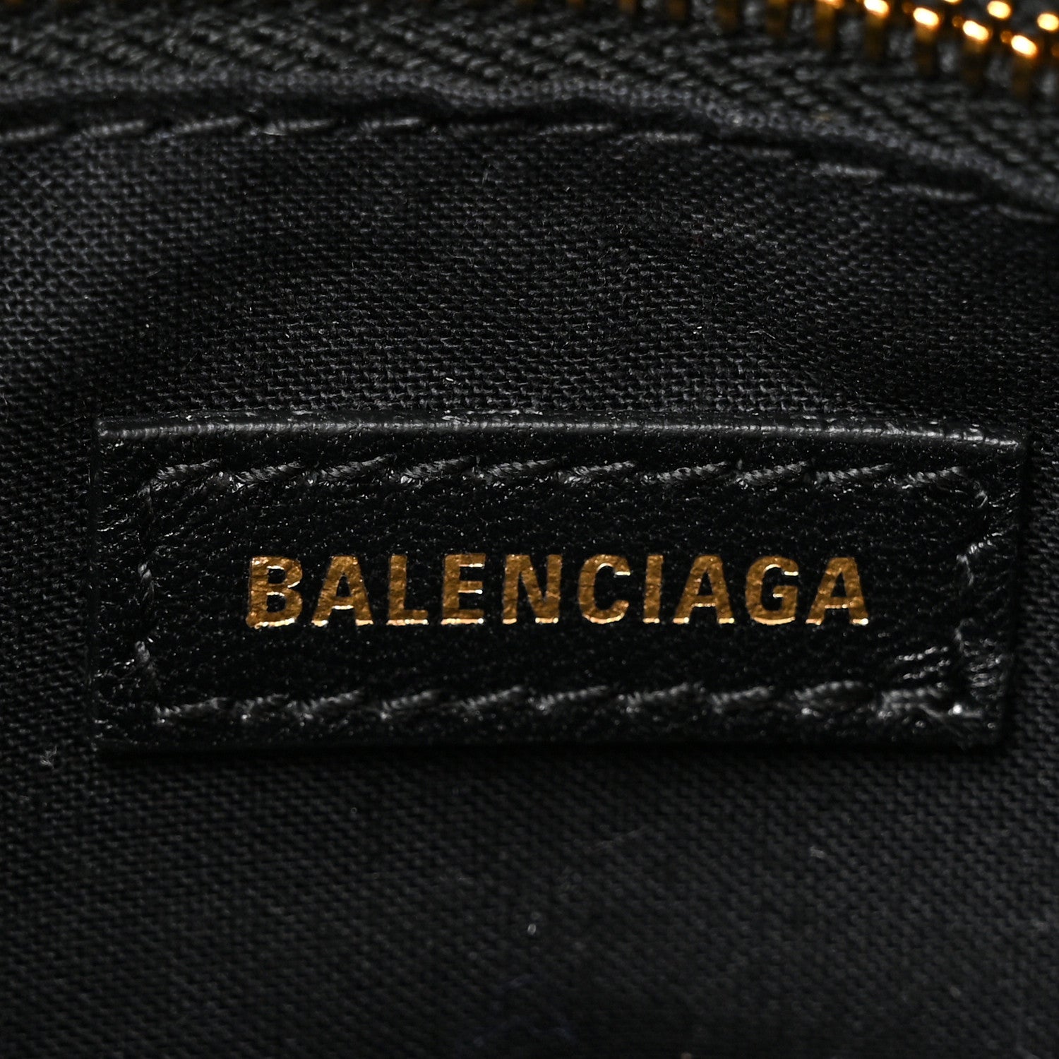 Balenciaga Shiny Supple Calfskin Crocodile Embossed Gold Metallic