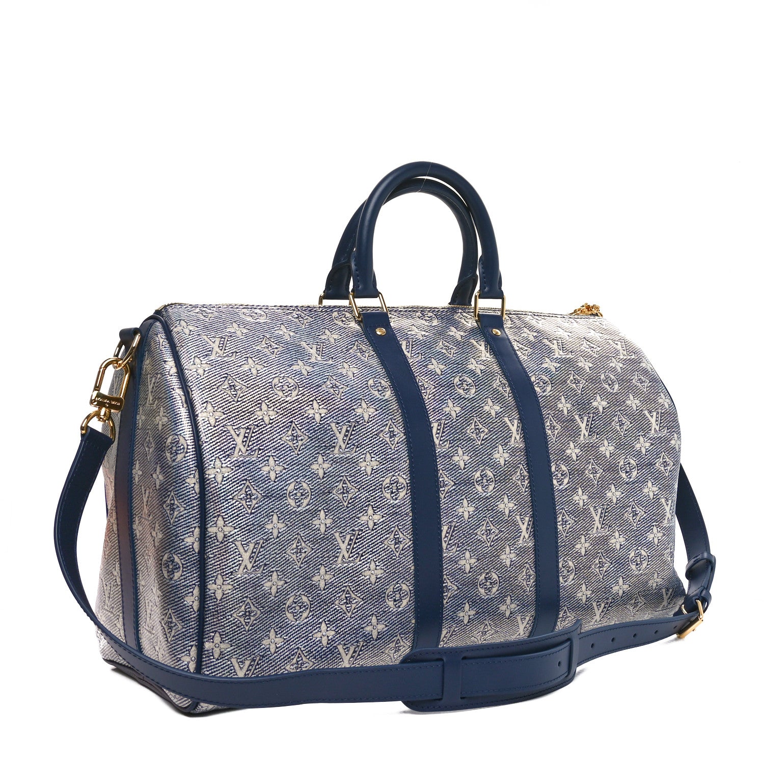 Louis Vuitton Monoglam Keepall 45 Blue 2 of 8