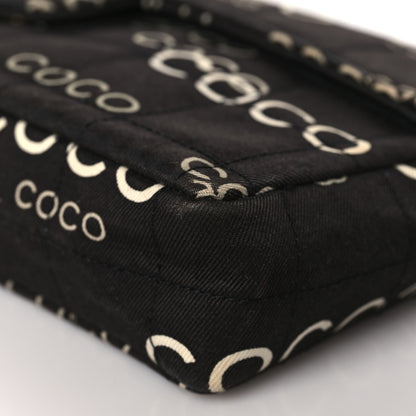 Chanel Canvas Chocolate Bar Quilted Coco East West Flap Black 9 of 9