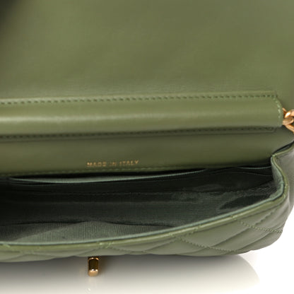 Chanel Calfskin Quilted Coco Mail Clutch With Chain Green 6 of 14
