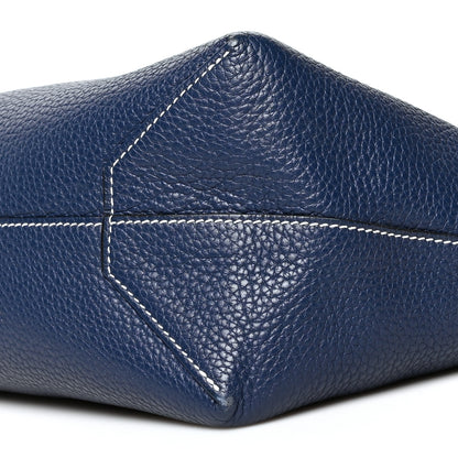 Hermes Taurillon Clemence Double Sens 36 Reversible Tote Bleu Sapphire Bleu Izmir 8 of 14