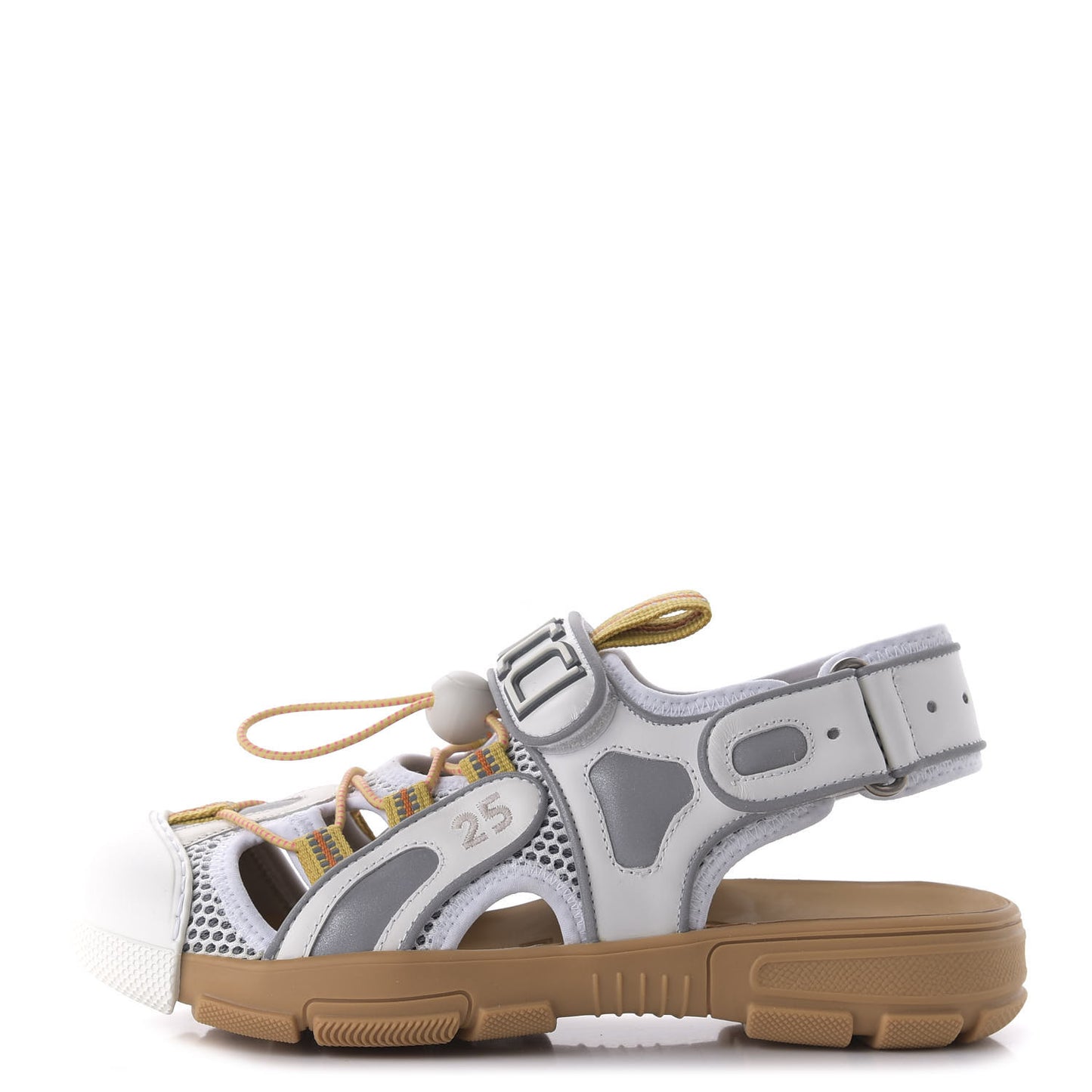 Mesh Fabric Tinsel Sport Sandals 37.5 White Silver