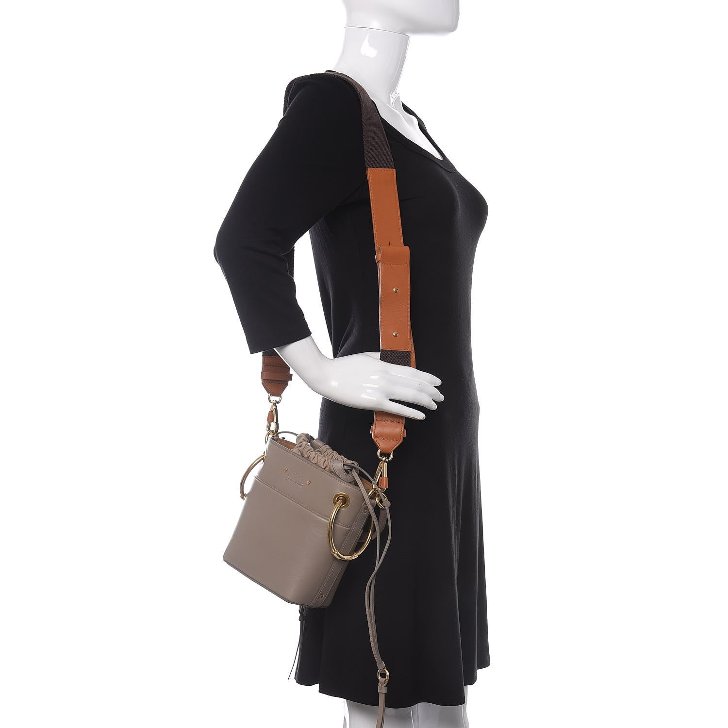 Chloe Smooth Calfskin Mini Roy Bucket Bag Motty Grey 2 of 11