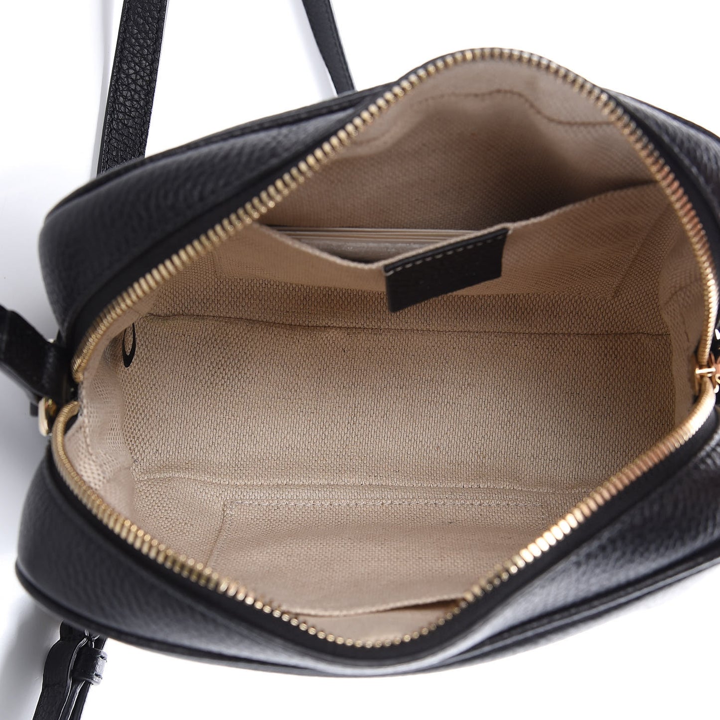 Pebbled Calfskin Small Soho Disco Bag Black