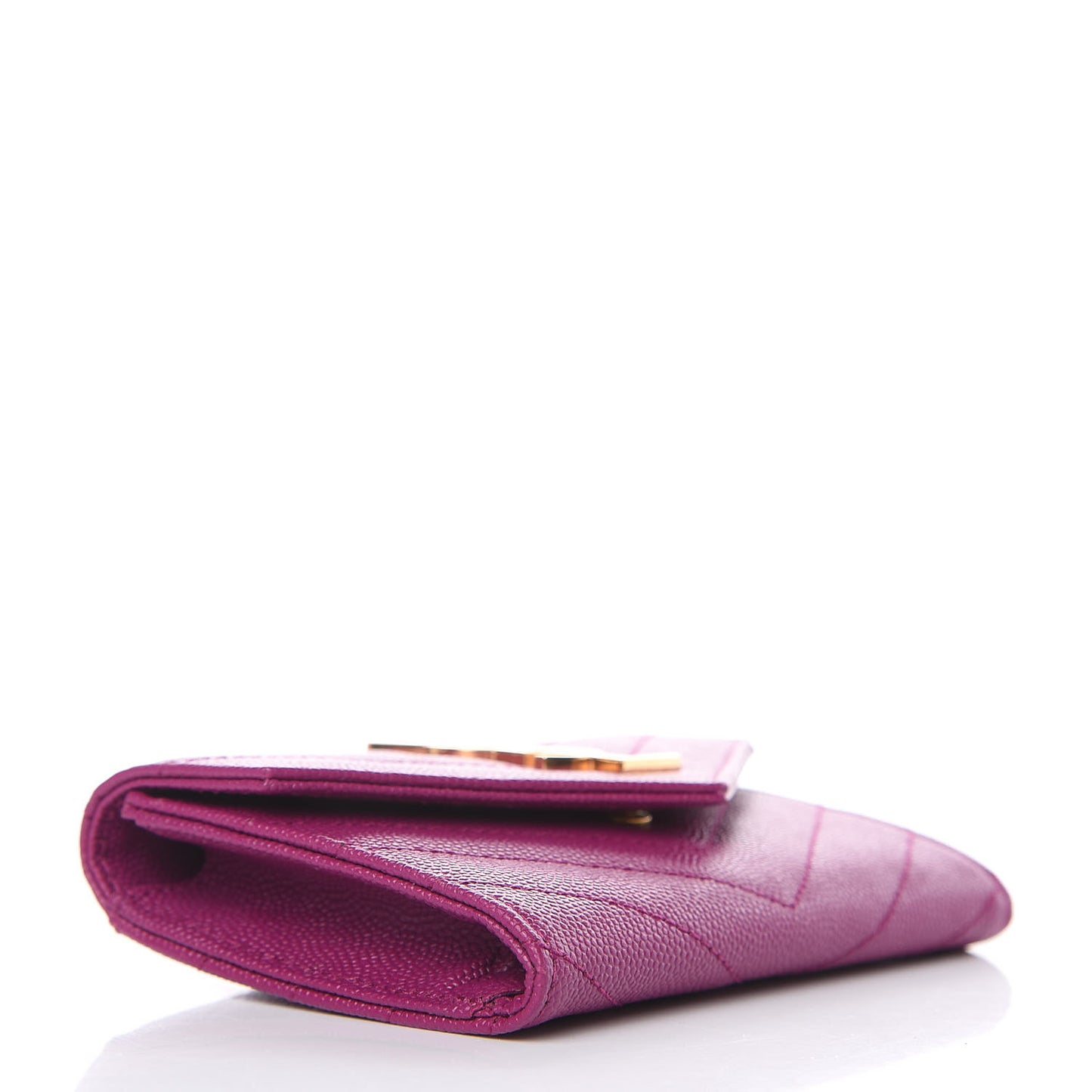 Grain De Poudre Matelasse Chevron Small Monogram Envelope Wallet Dark Grape