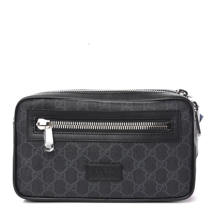 Gucci Soft GG Supreme Monogram Web Belt Bag Black Grey 1 of 10