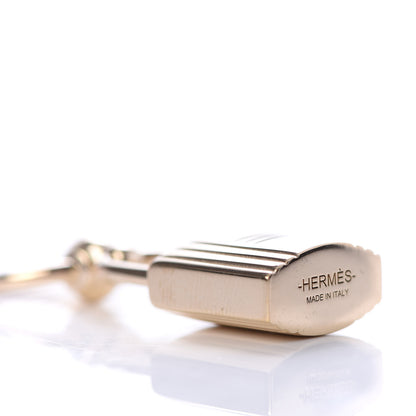 Hermes Permabrass Mini Loop Charms Cadenas Scarf Ring Gold 3 of 4