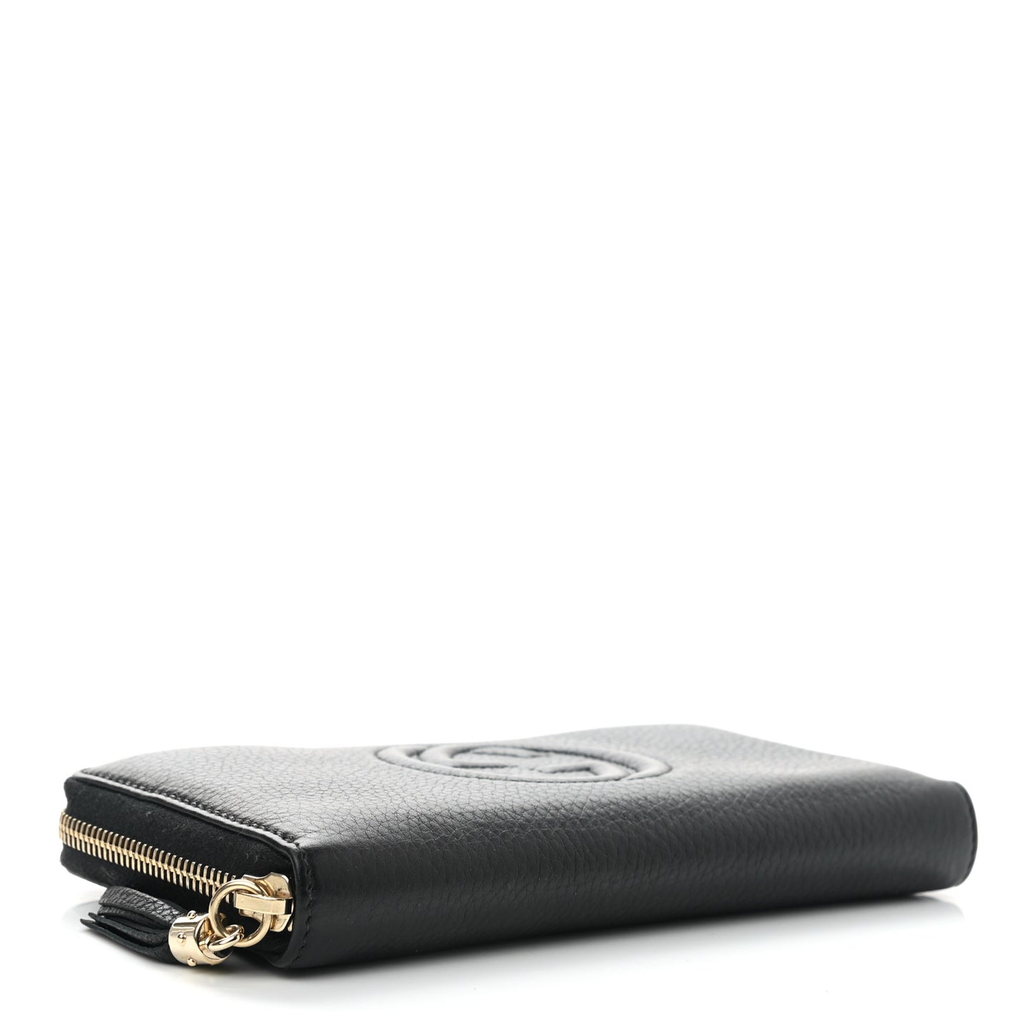 Pebbled Calfskin Soho Zip Around Wallet Black