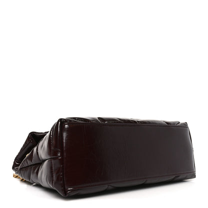 Saint Laurent Patent Quilted Small Loulou Puffer Monogram Chain Satchel Barolo Red 4 of 10