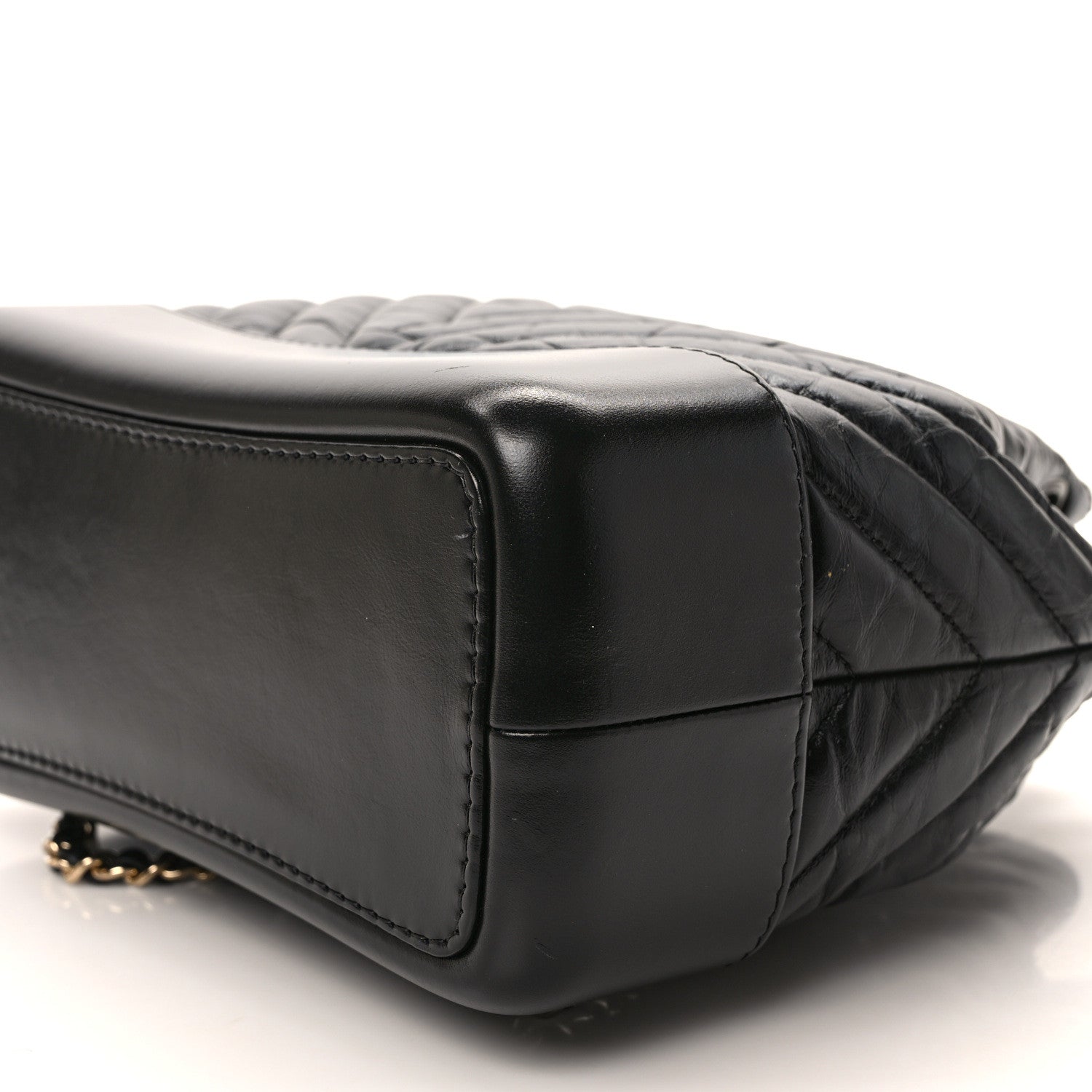 Chanel Aged Calfskin Chevron Quilted Small Gabrielle Backpack Black 9 of 12