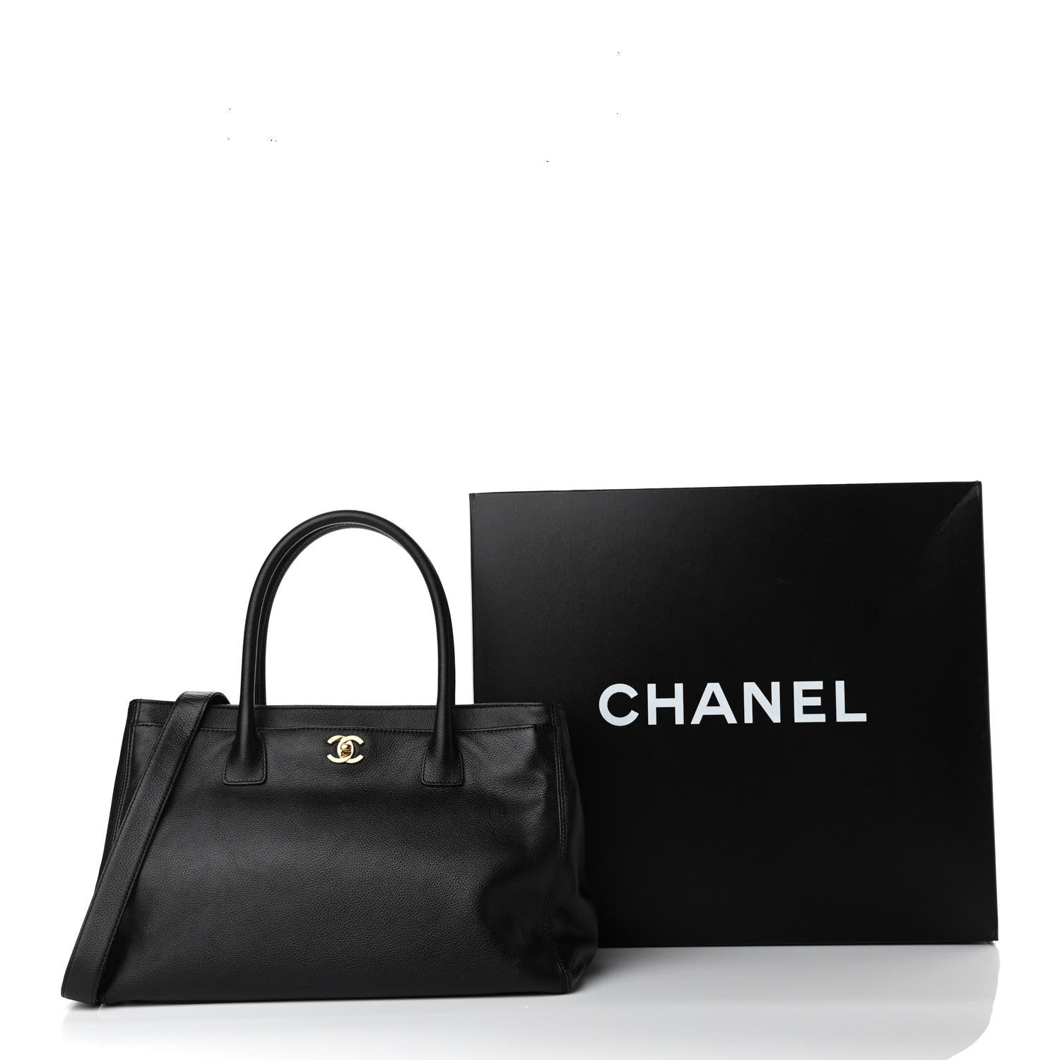 Chanel Calfskin Cerf Executive Shopper Tote Black 11 of 14