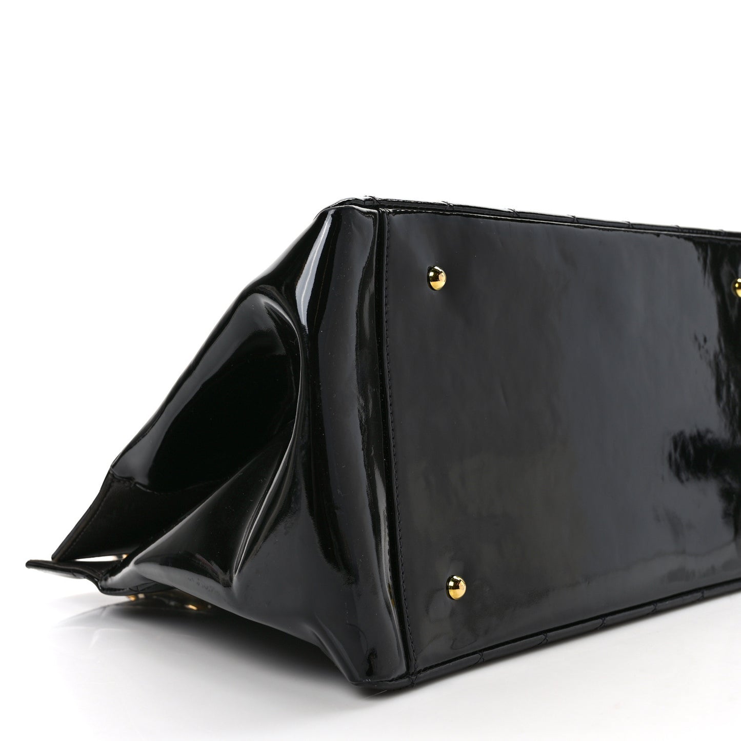 Patent Quilted Grand Shopping Tote GST Black