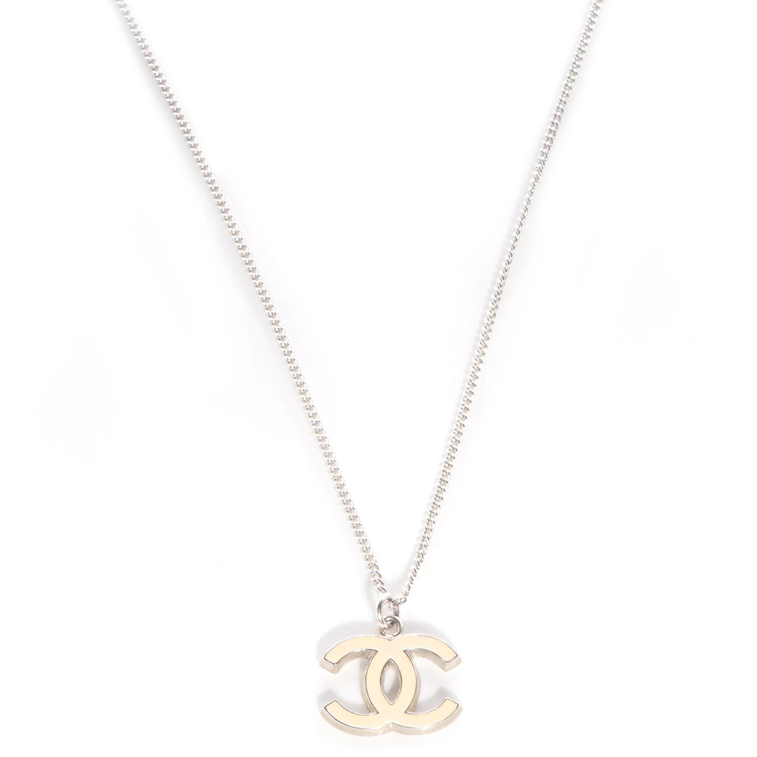 Chanel Enamel CC Necklace Beige 1 of 7