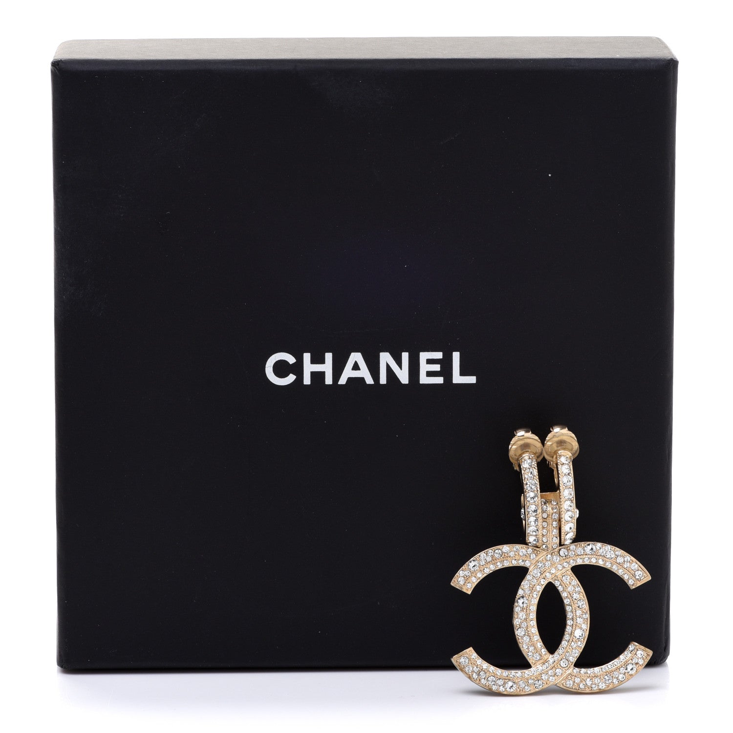 Chanel Crystal CC Single Clip On Earring Gold 6 of 6