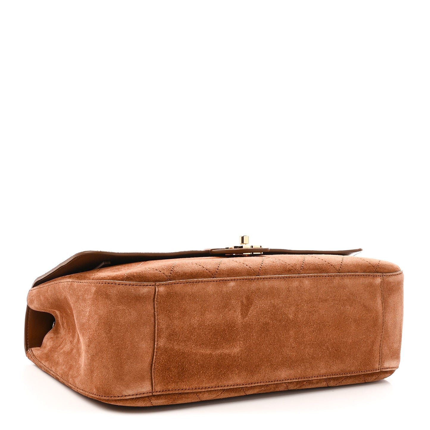 Suede Calfskin Small Souplissimo Maxi Flap Camel