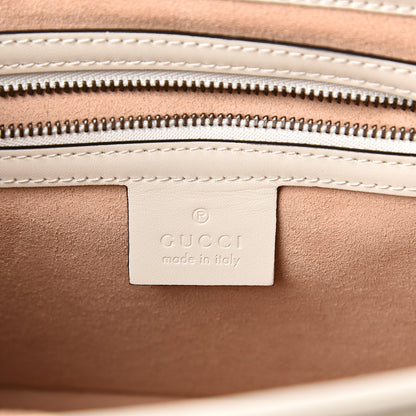 Gucci Calfskin Sylvie Web Small Queen Margaret Top Handle Bag White 7 of 12
