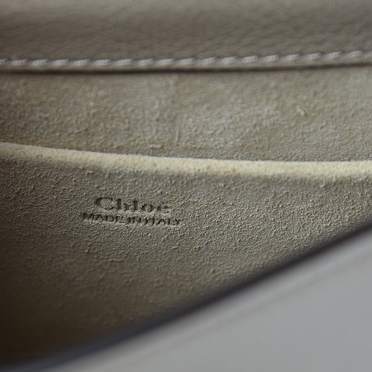 Calfskin Suede Small Nile Bracelet Bag Motty Grey