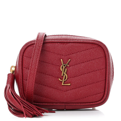 Saint Laurent Grain De Poudre Matelasse Monogram Baby Lou Camera Bag Eros Red 1 of 4