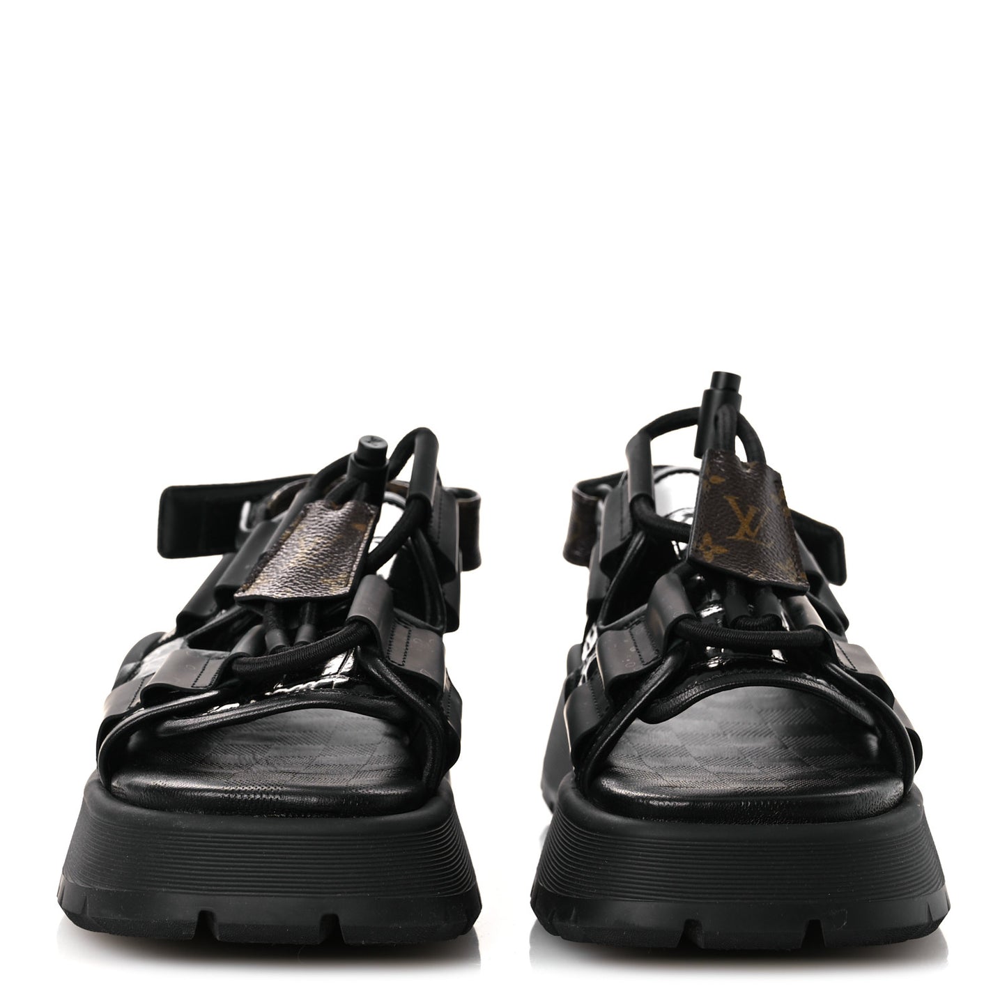 Lambskin Sunset Comfort Platform Sandals 38 Black