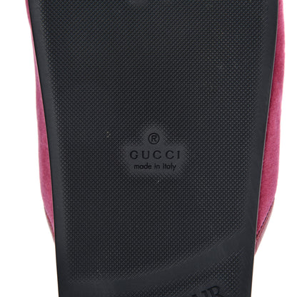 Gucci Softy Velvet Malaga Kid Womens Horsebit River Slippers 38.5 Light Raspberry Rose 7 of 9