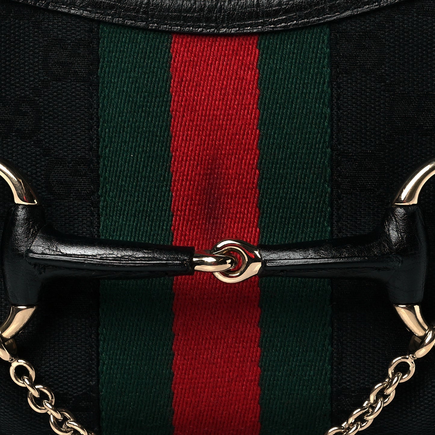 Monogram Web Horsebit Small Shoulder Bag Black