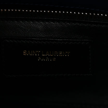 Saint Laurent Calfskin Le Fermoir Top Handle Bag Blue 6 of 9