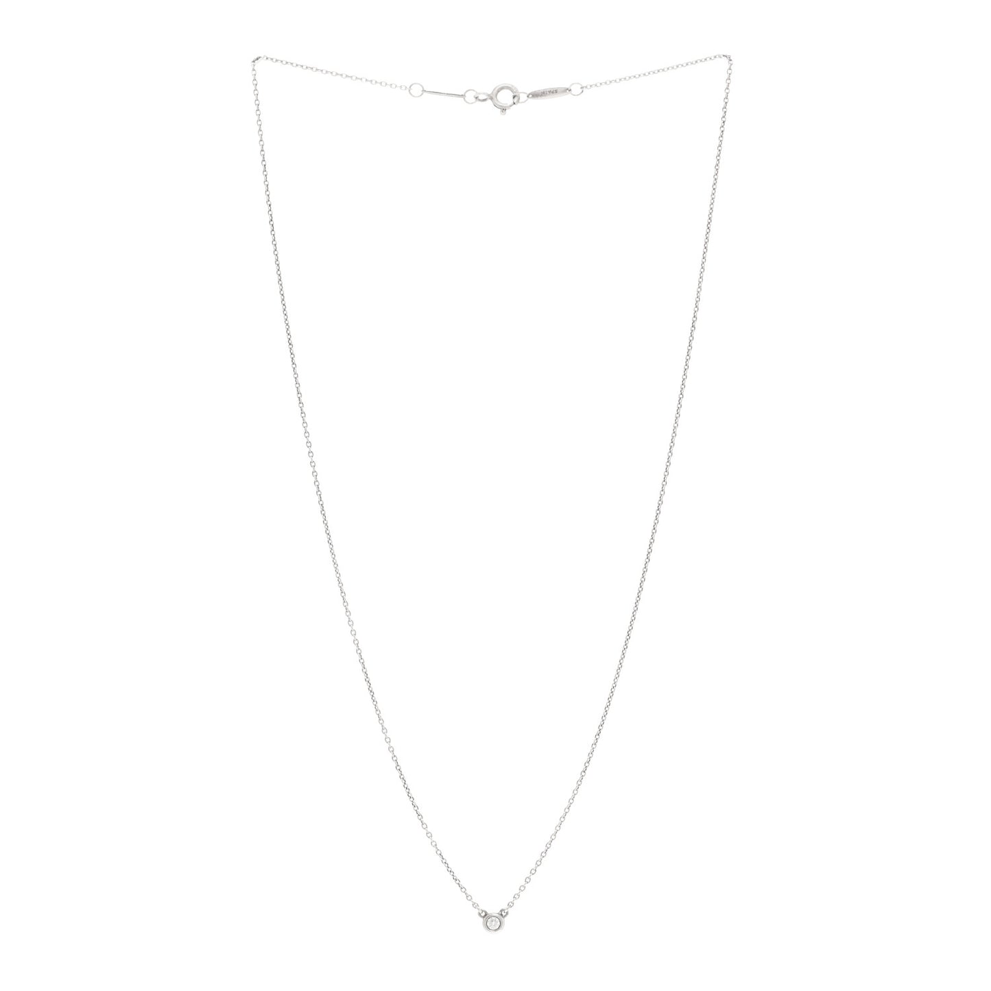Sterling Silver Diamond .07ct Elsa Peretti Diamonds by the Yard Pendant Necklace