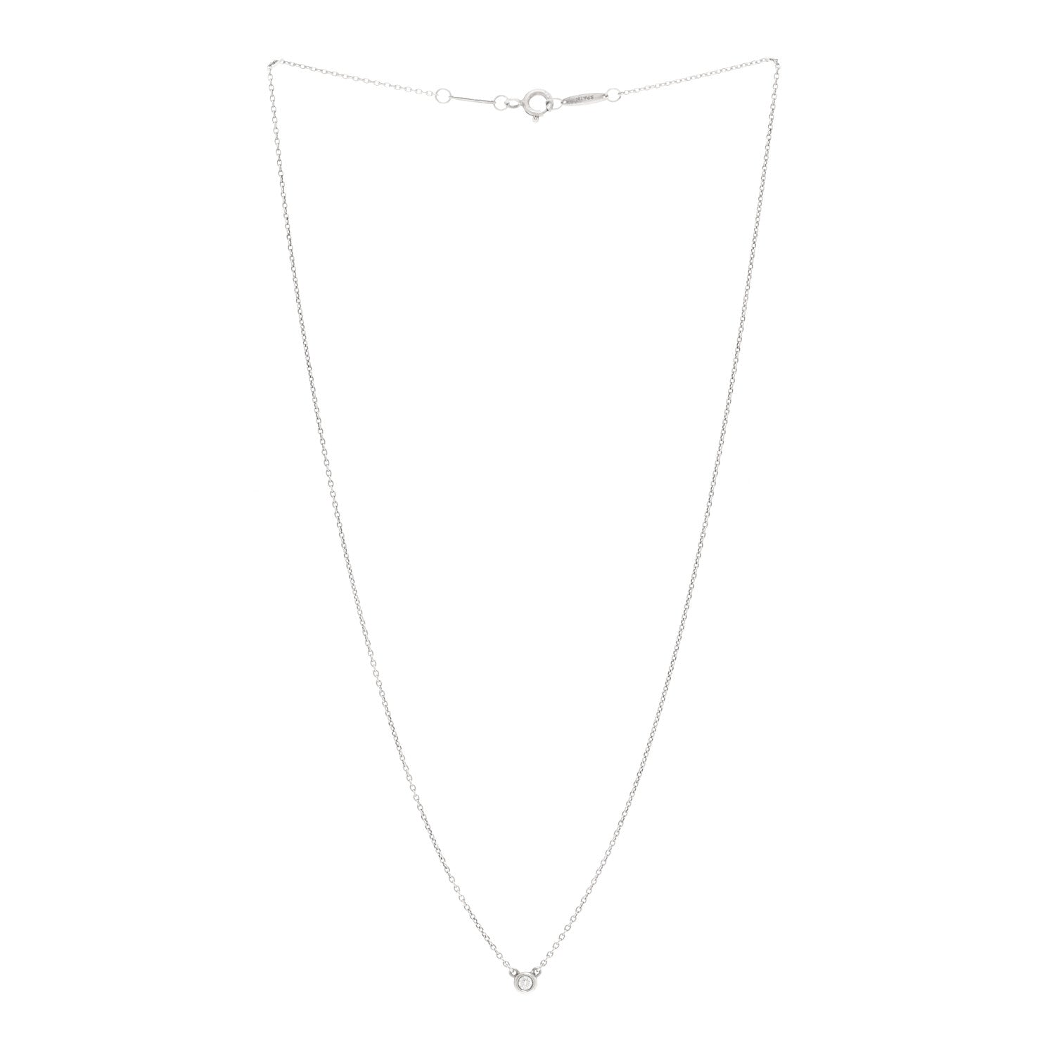 Tiffany Sterling Silver Diamond .07ct Elsa Peretti Diamonds by the Yard Pendant Necklace 3 of 4