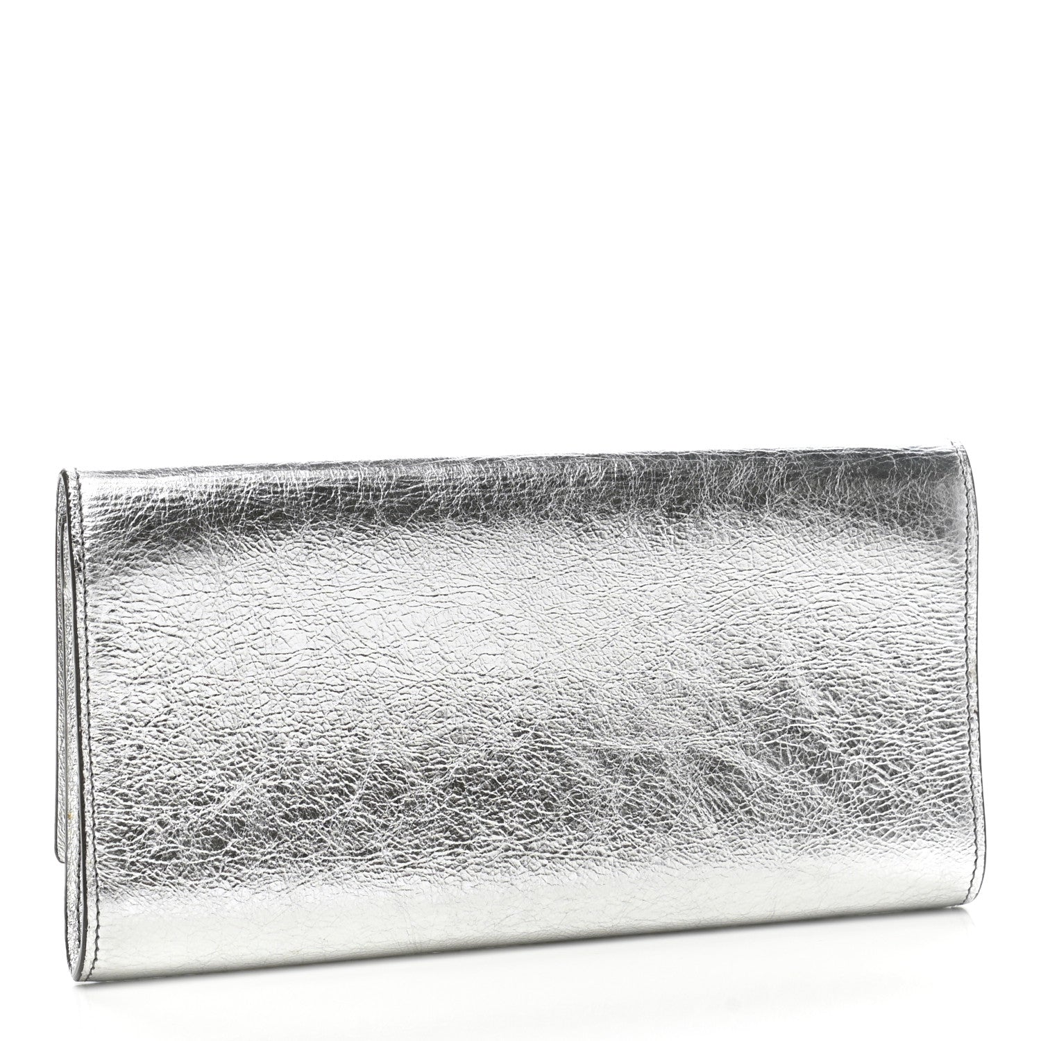 Saint Laurent Metallic Textured Calfskin Monogram Small Belle De Jour Clutch Silver 3 of 7