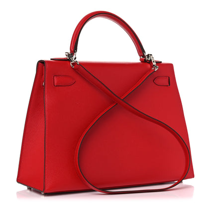 Hermes Epsom Kelly Sellier 32 Rouge Casaque 3 of 45