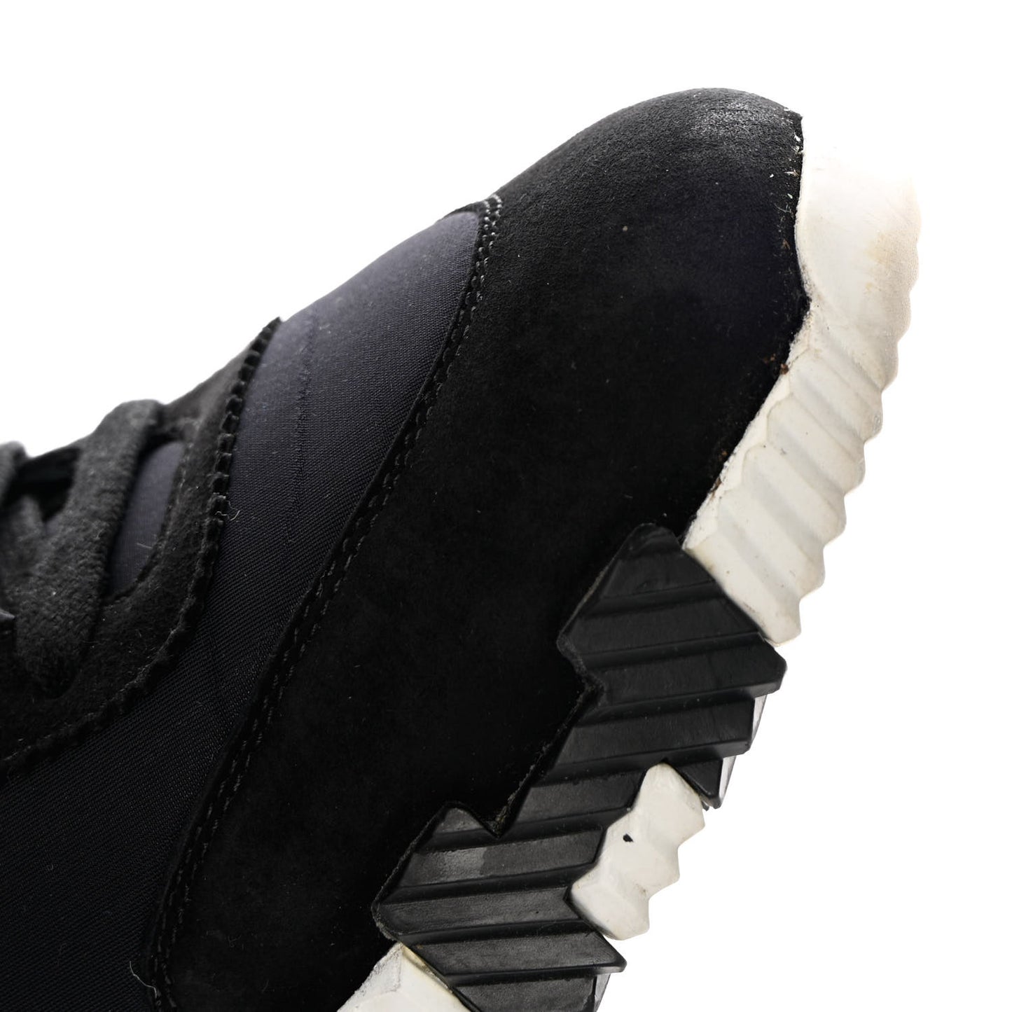 Technical Jersey Suede Goatskin Bouncing Sneakers 37 Black White