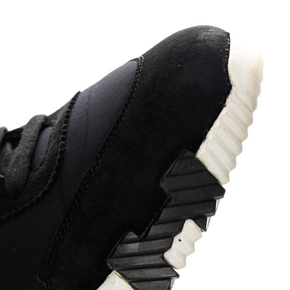 Hermes Technical Jersey Suede Goatskin Bouncing Sneakers 37 Black White 11 of 13