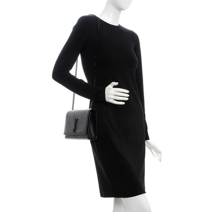 Saint Laurent Grain De Poudre Medium Classic Monogram Kate Satchel Black 2 of 7