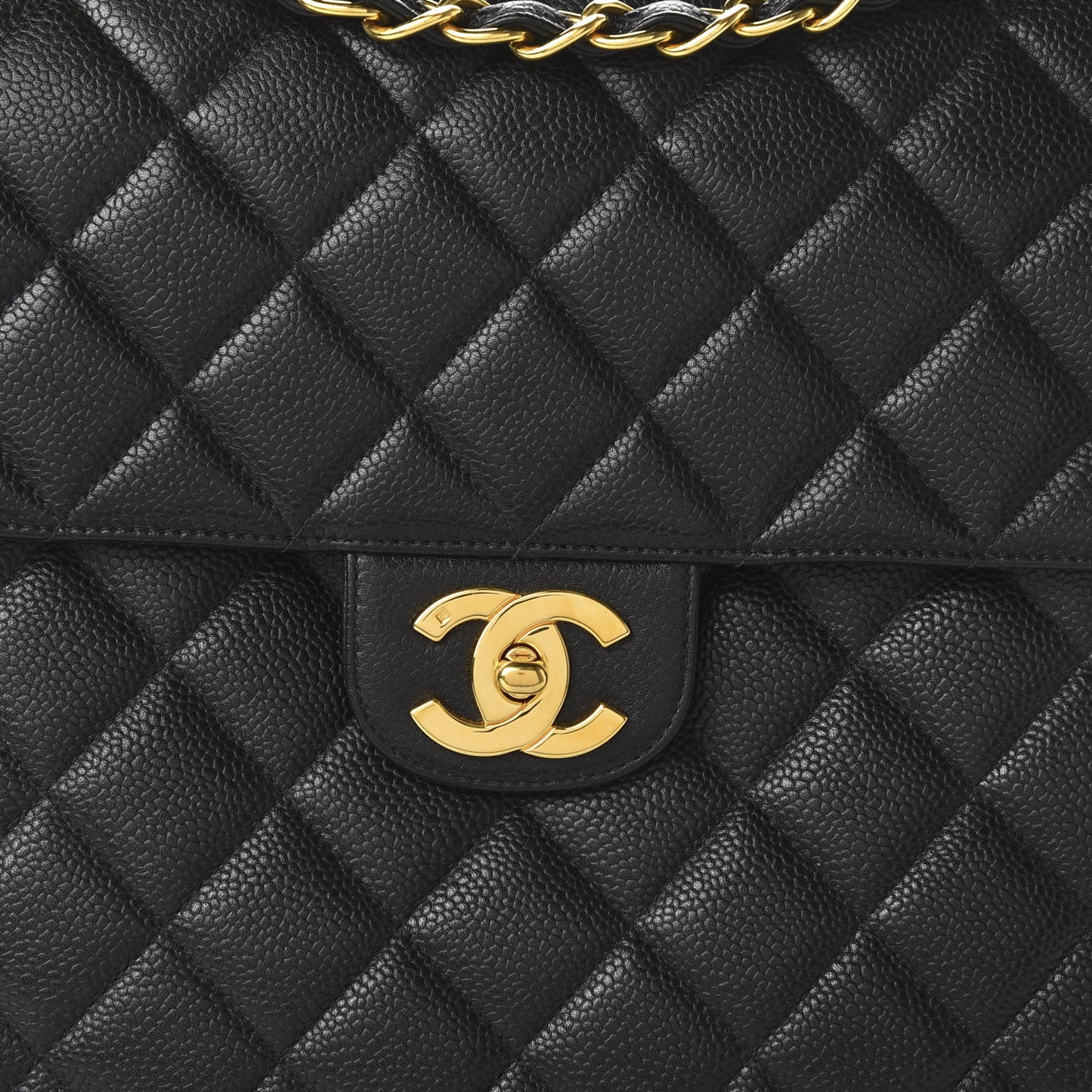 Caviar Jumbo Single Flap Black