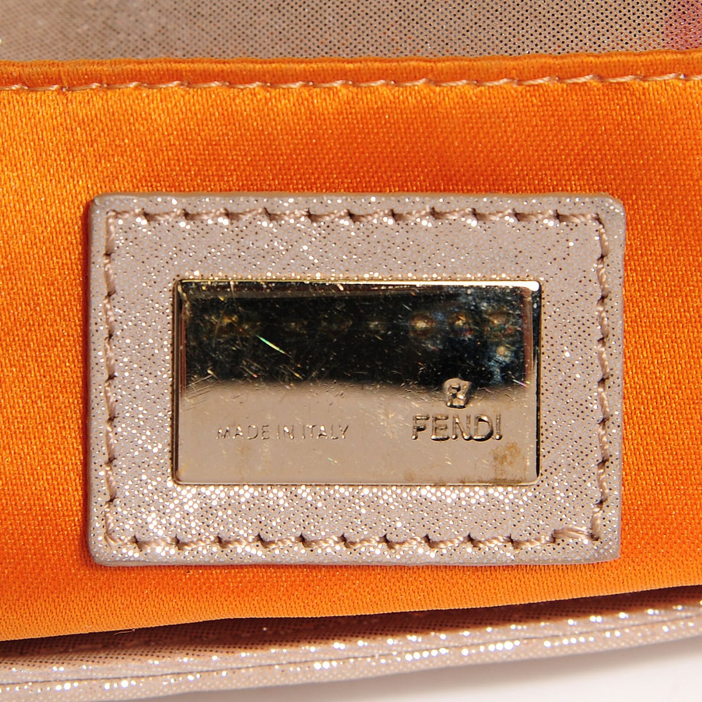 Metallic Calfskin Mia Pochette Beige