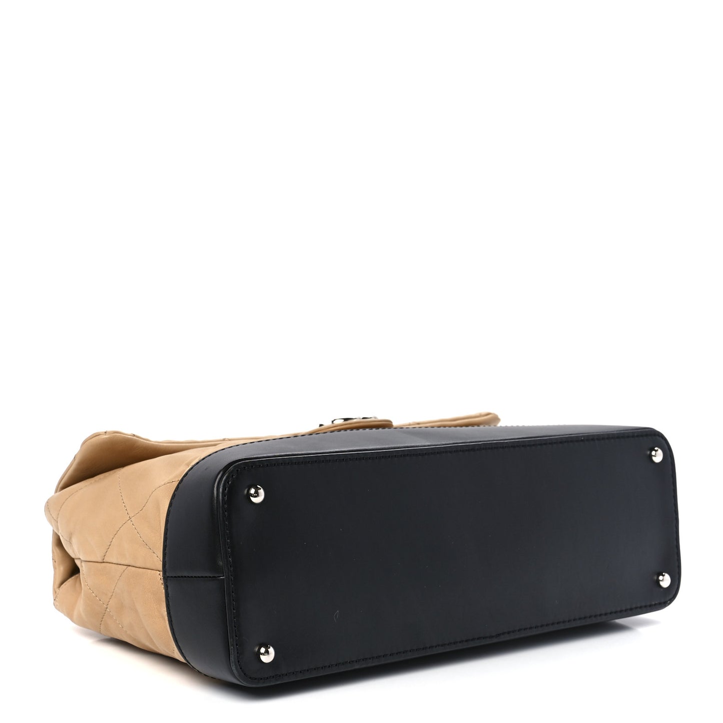 Calfskin Quilted VIP Flap Beige Black