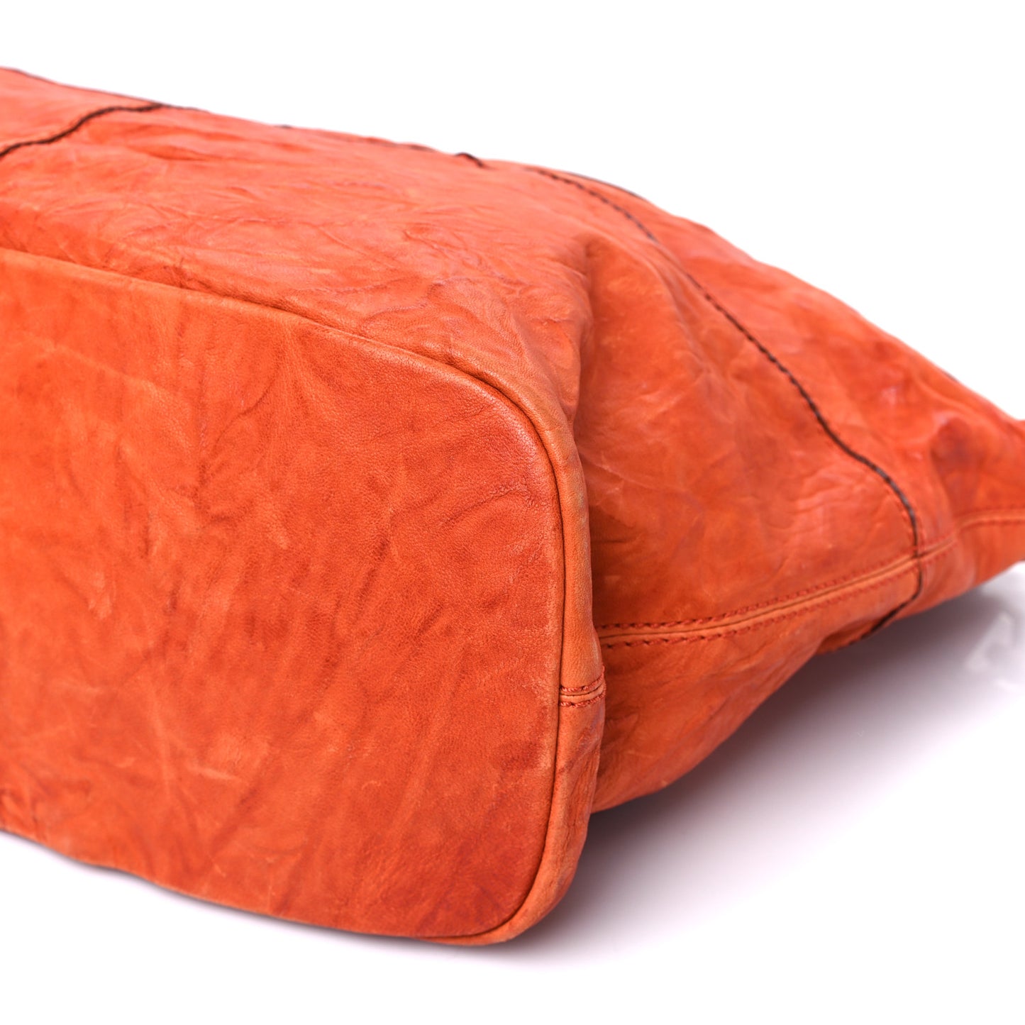Wrinkled Lambskin Large Nightingale Orange