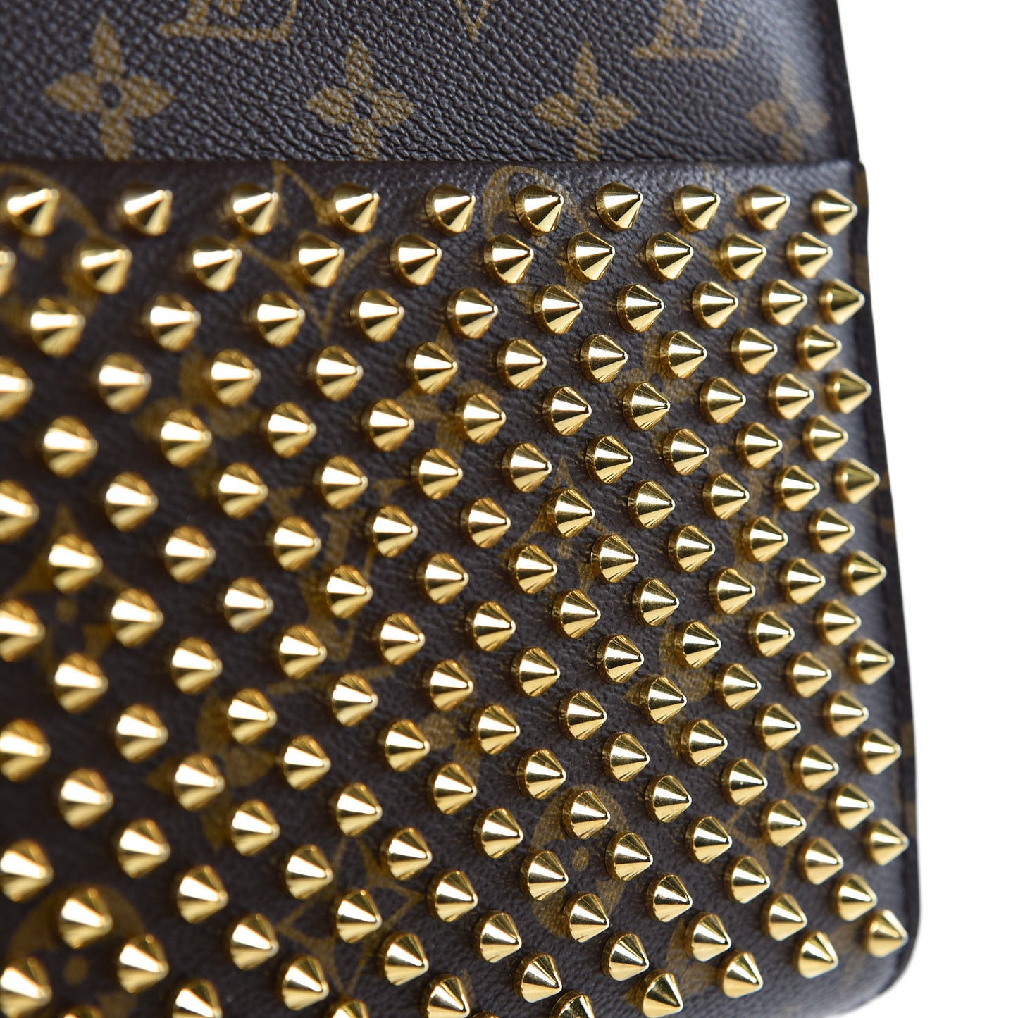 Monogram Calf Hair Spikes Iconoclasts Christian Louboutin Tote Red
