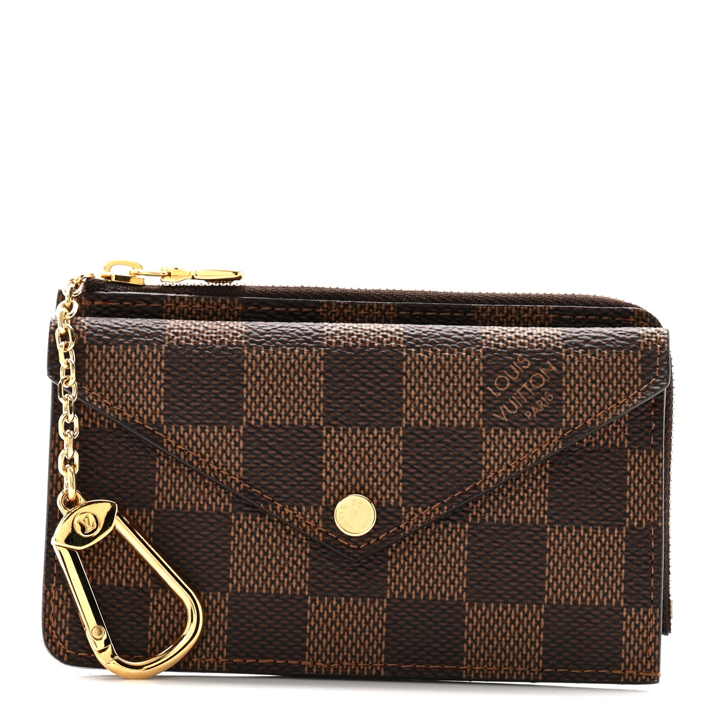 Damier Ebene Recto Verso Card Holder Red