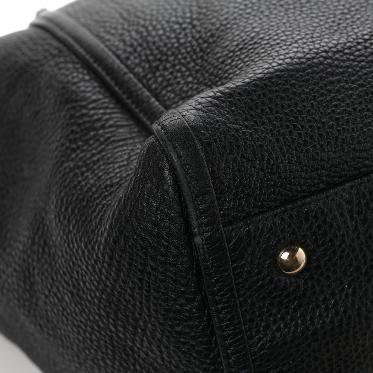 Pebbled Calfskin Large Soho Shoulder Bag Black