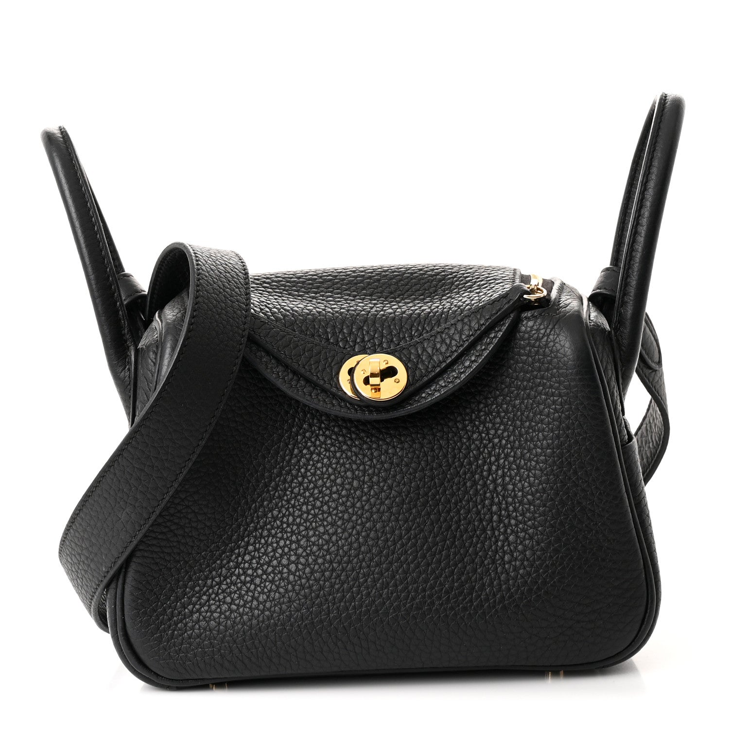 Hermes Taurillon Clemence Mini Lindy 20 Black 1 of 11