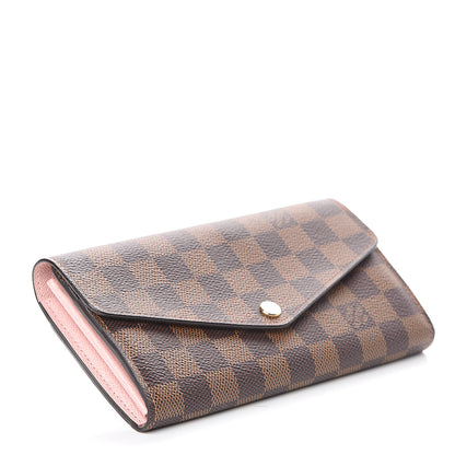 Louis Vuitton Damier Ebene Sarah Wallet NM Rose Ballerine 3 of 5